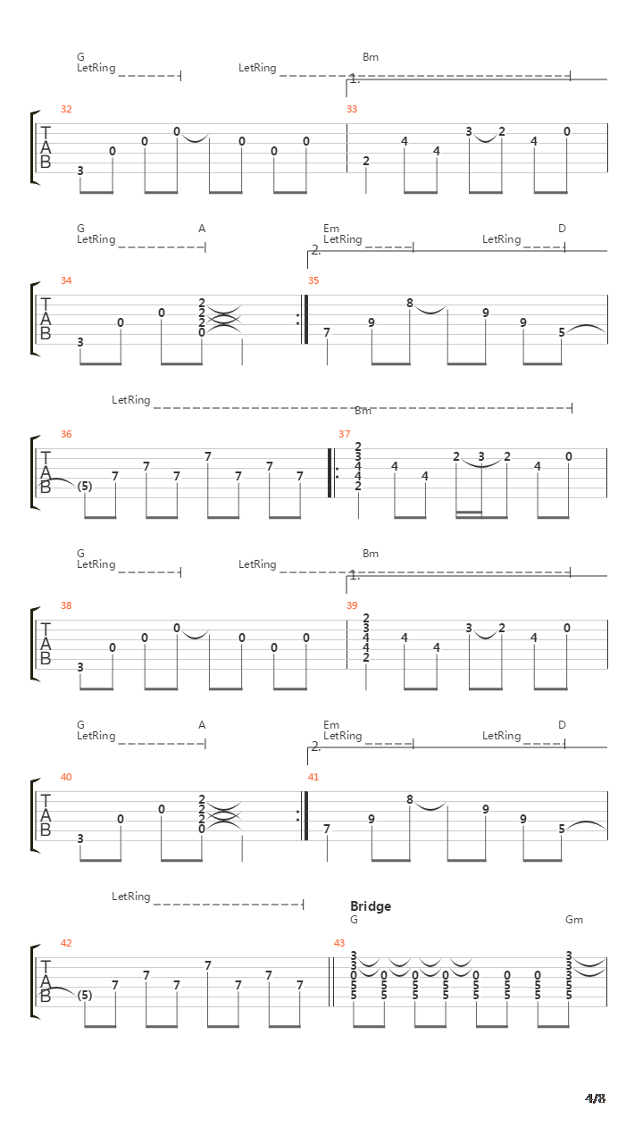 Nie Genug吉他谱