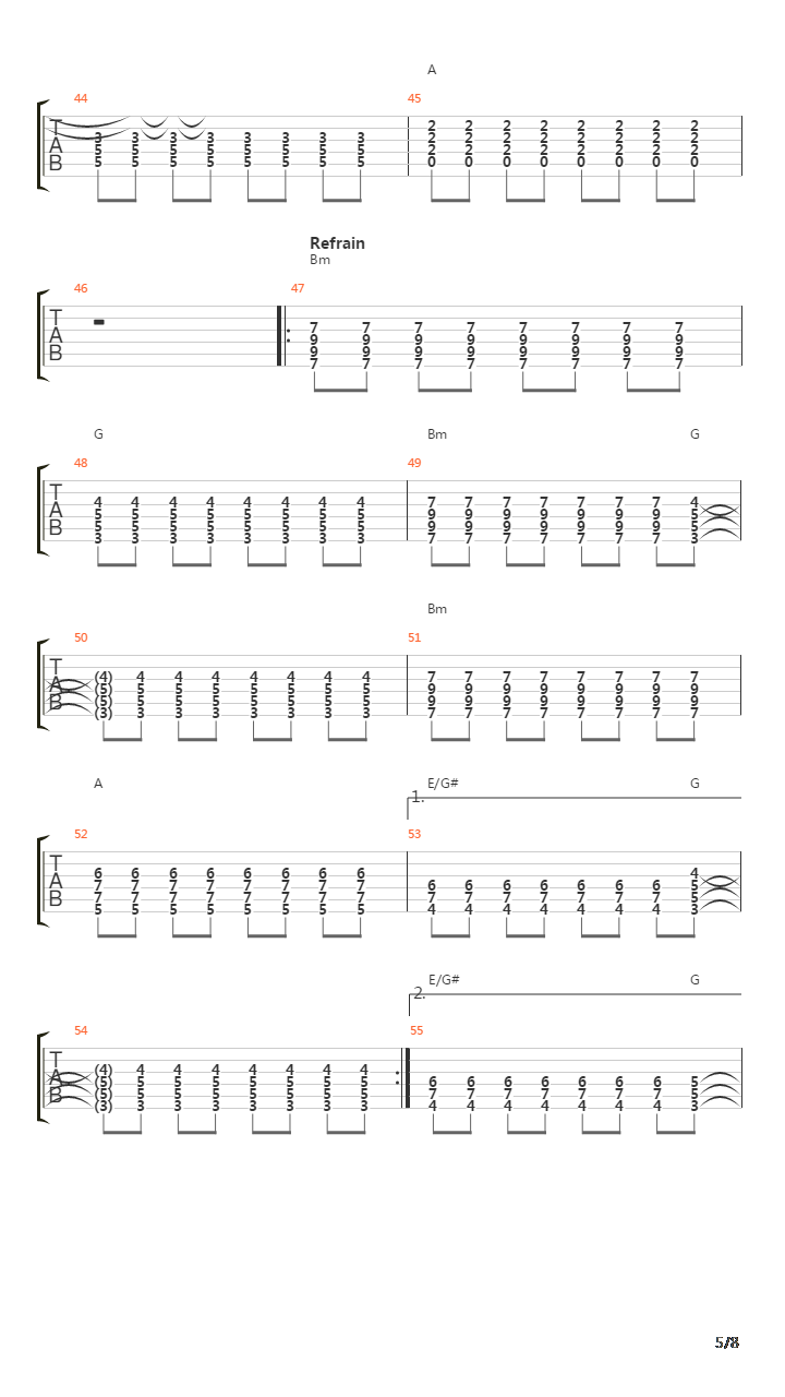 Nie Genug吉他谱
