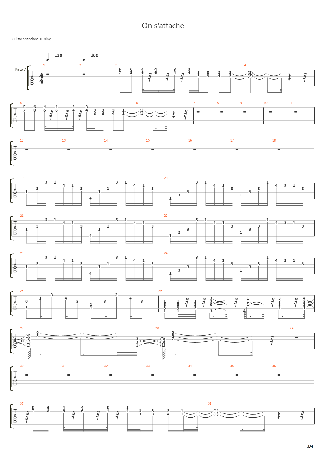 On Sattache吉他谱