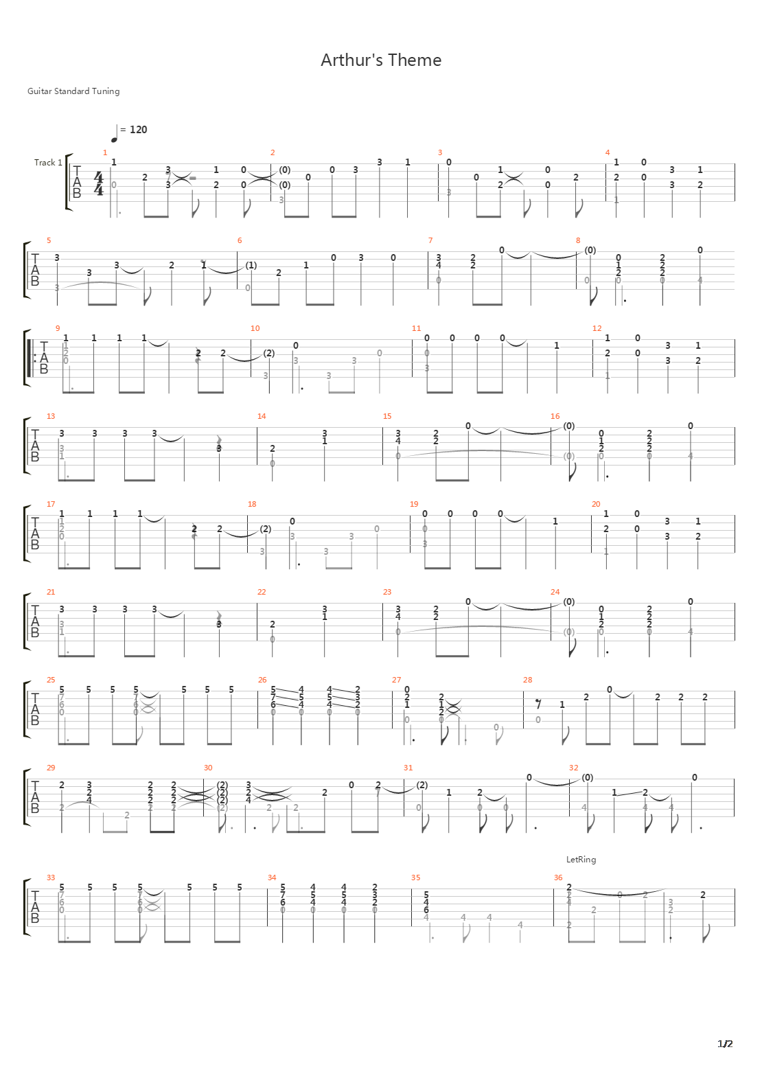 Arthurs Theme Best That You Can Do吉他谱