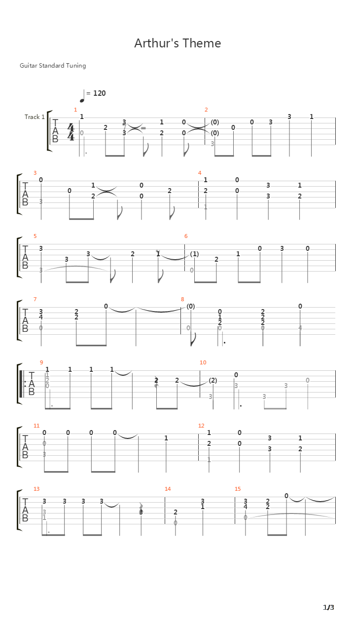 Arthurs Theme Best That You Can Do吉他谱