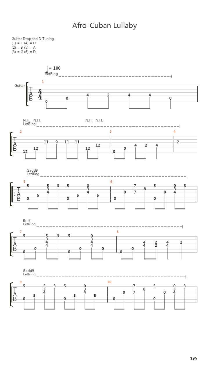 Afro Cuban Lullaby吉他谱