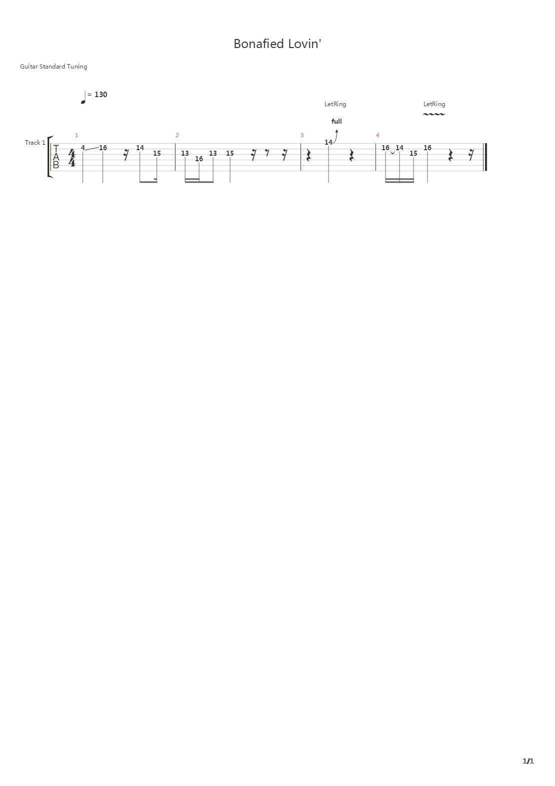 Bonafied Lovin吉他谱