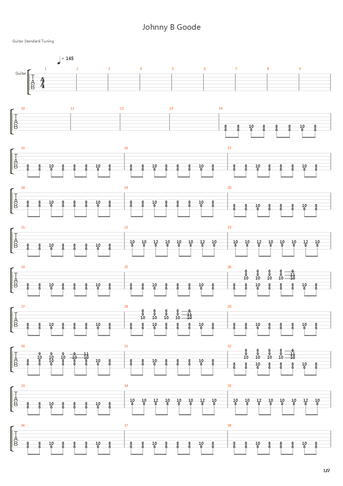 Johnny B Goode吉他谱