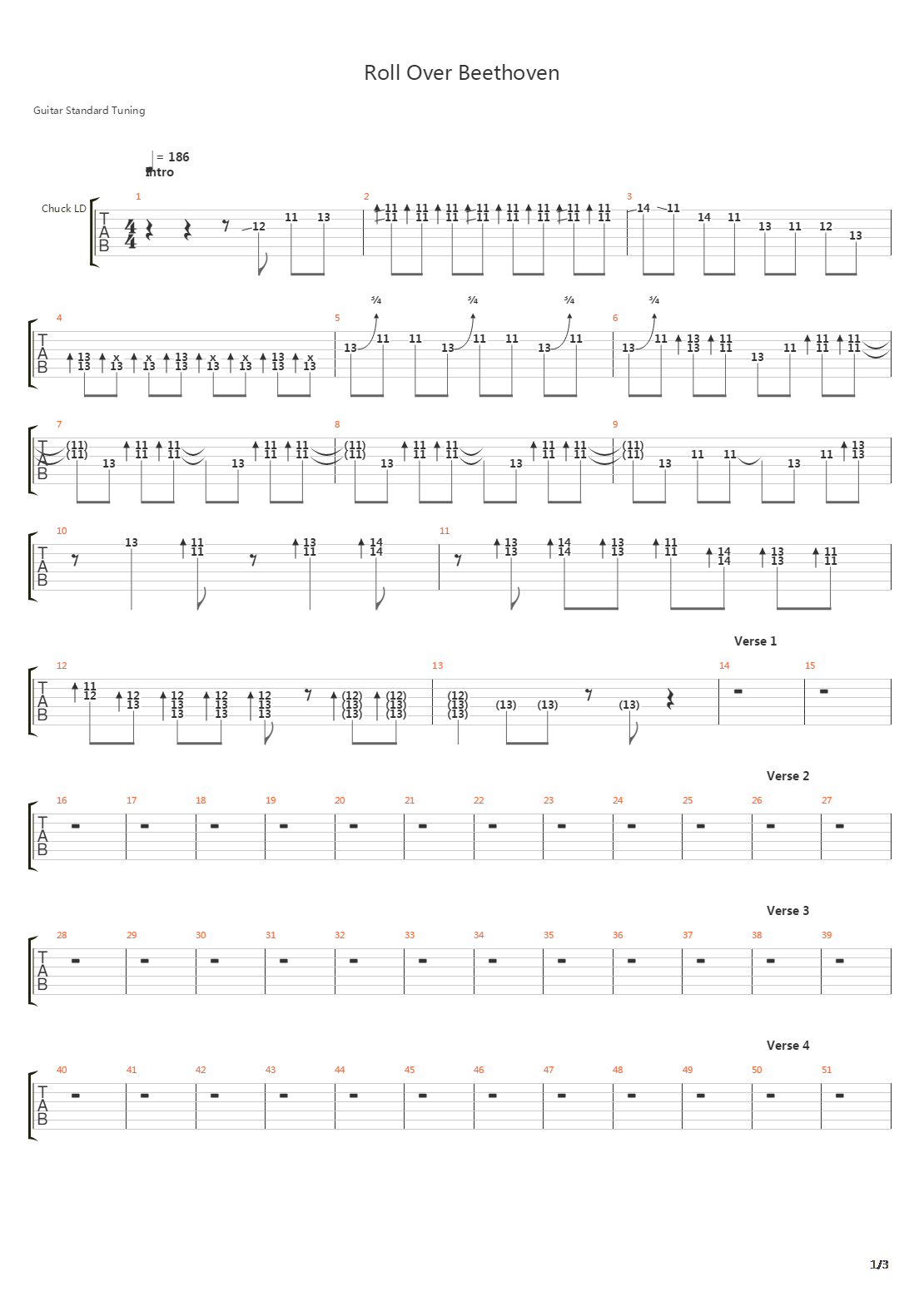 Roll Over Beethoven吉他谱