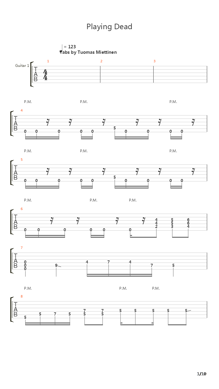 Playing Dead吉他谱