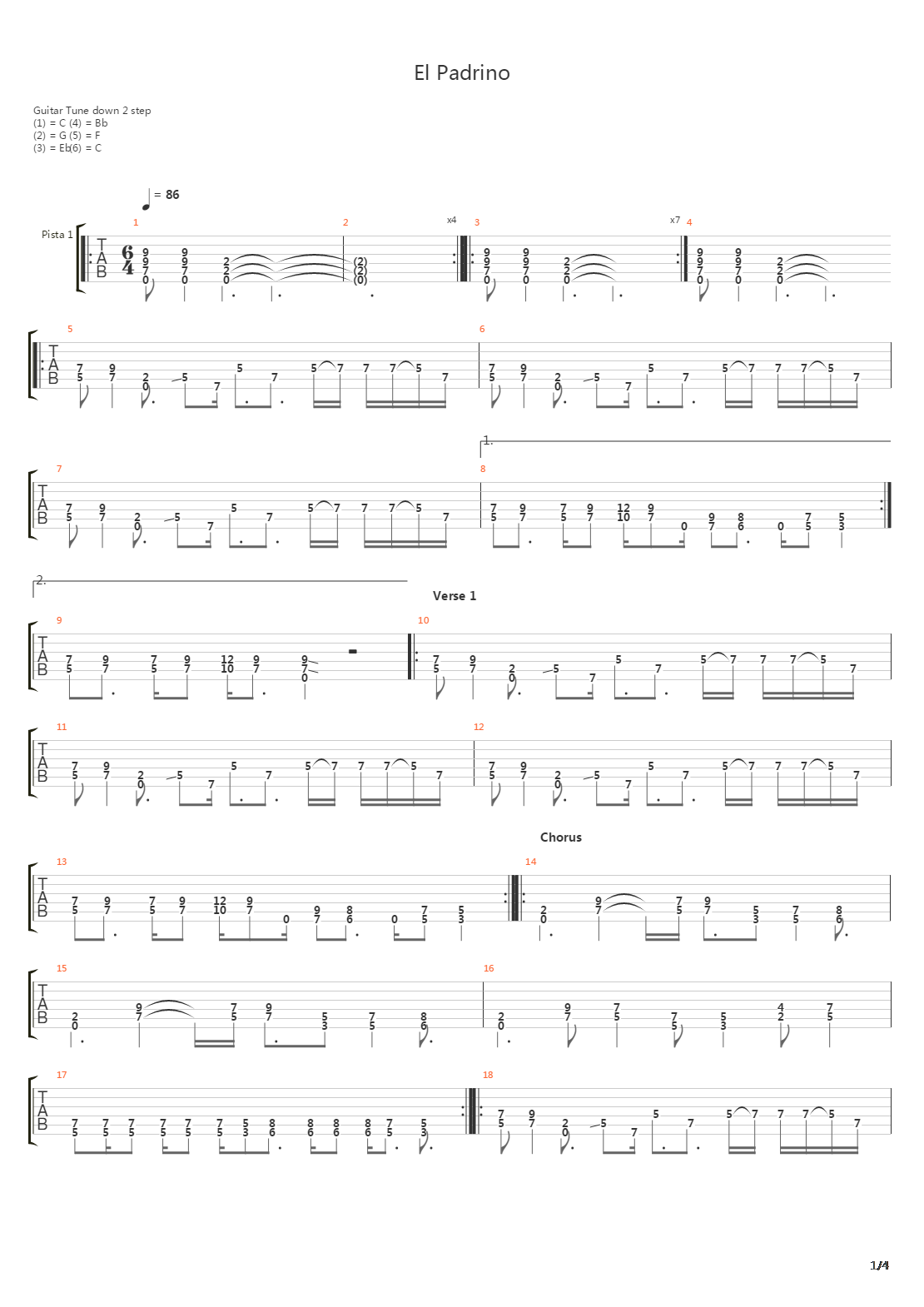 El Padrino吉他谱