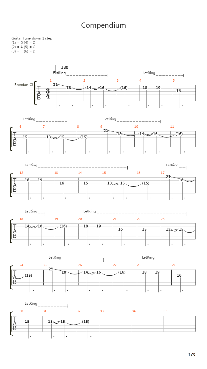 Compendium吉他谱