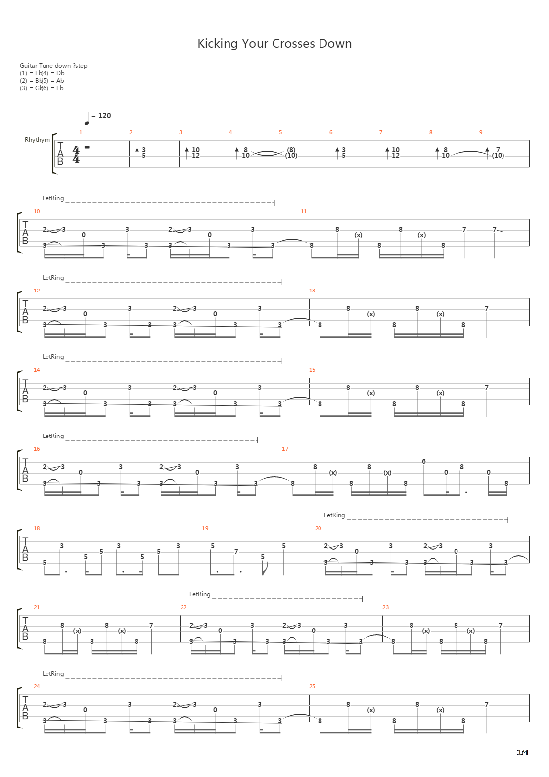 Kicking Your Crosses Down吉他谱