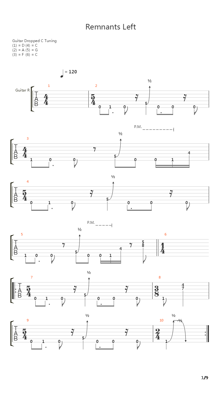 Remnants Left吉他谱