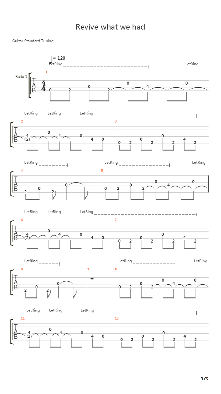 Revive What We Had吉他谱