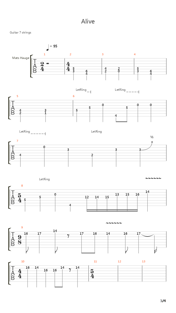 Alive吉他谱