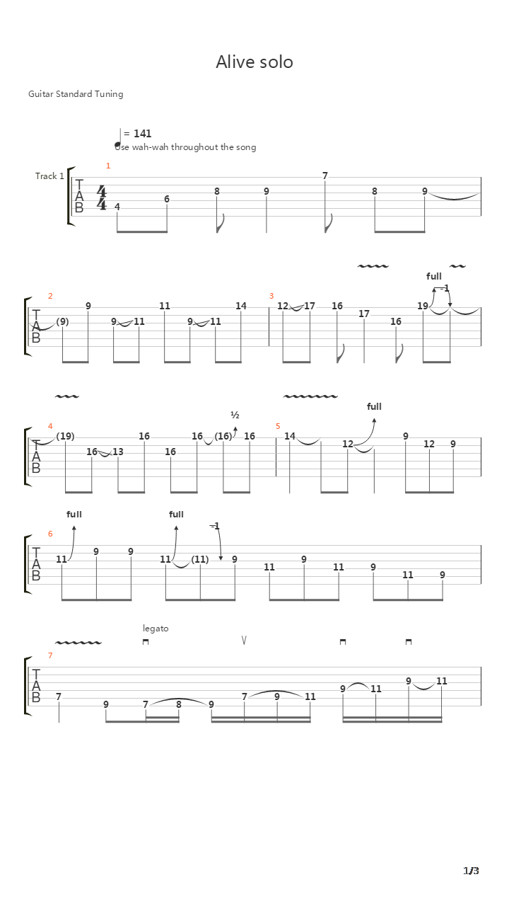 Alive吉他谱