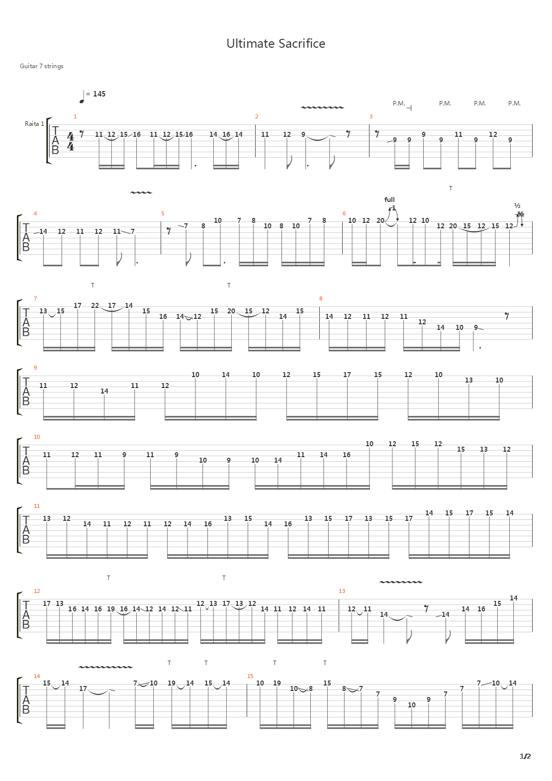 Ultimate Sacrifice吉他谱