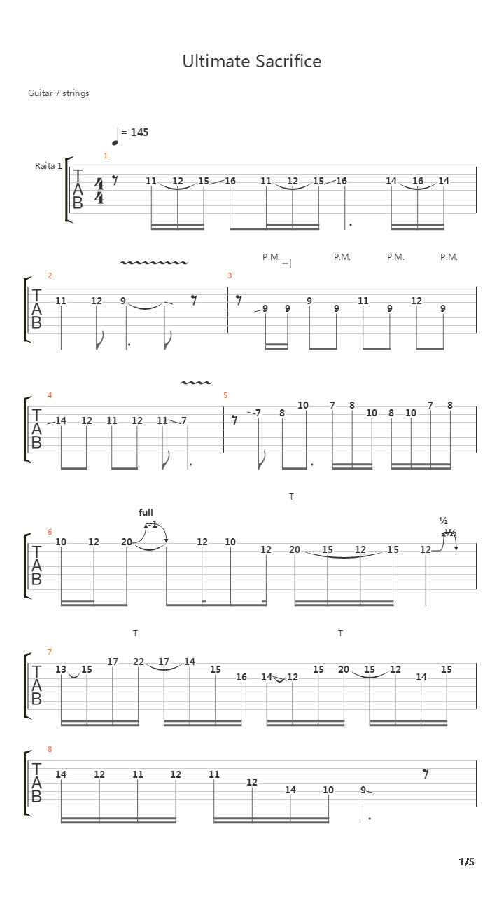 Ultimate Sacrifice吉他谱