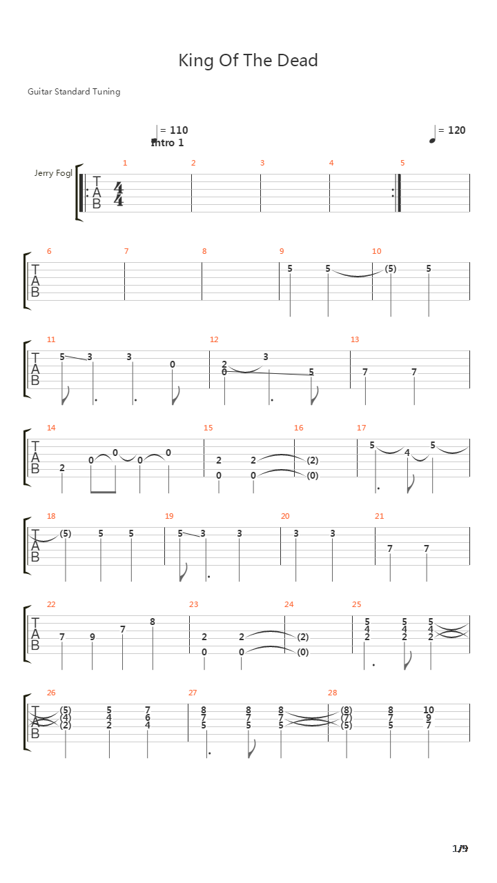King Of The Dead吉他谱