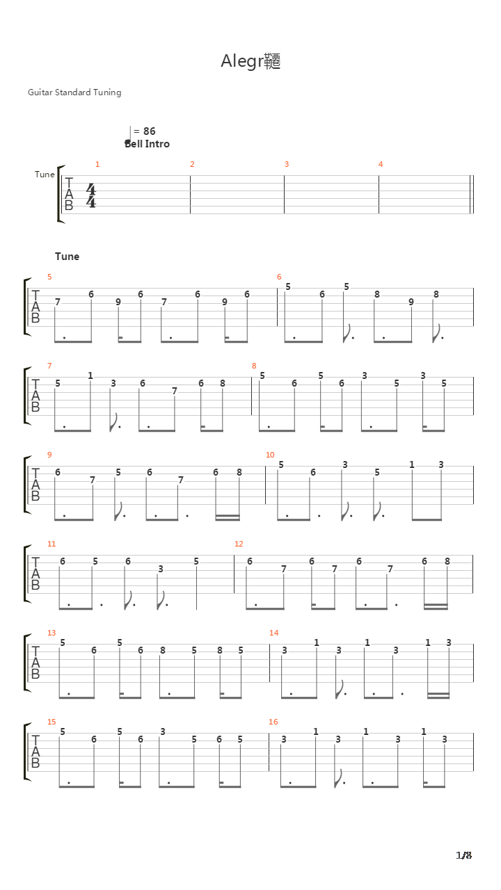 Alegra吉他谱