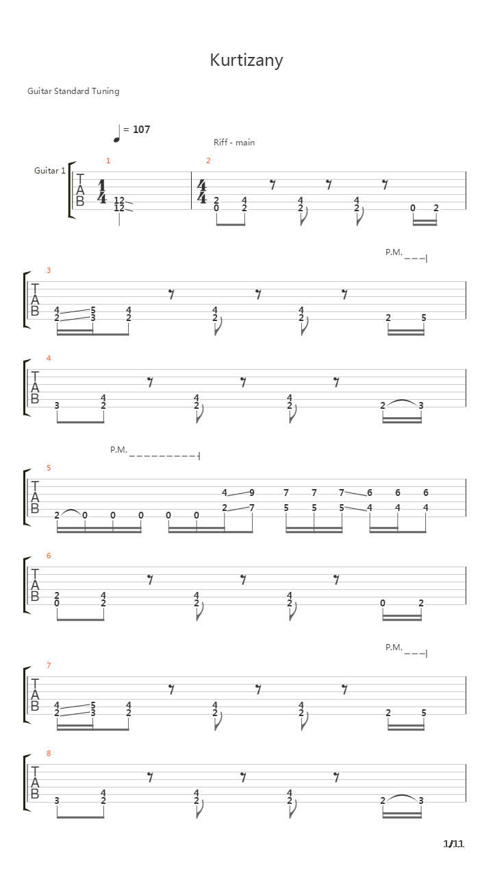 Kurtizany吉他谱