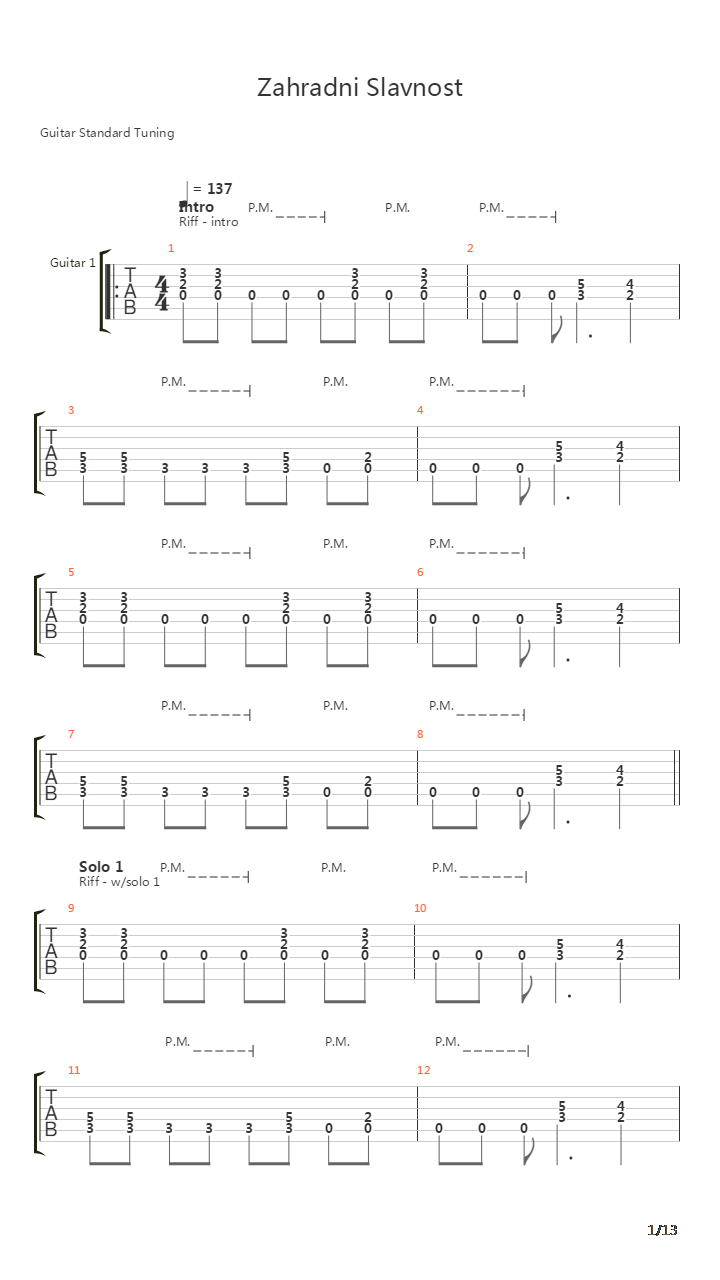 Zahradni Slavnost吉他谱