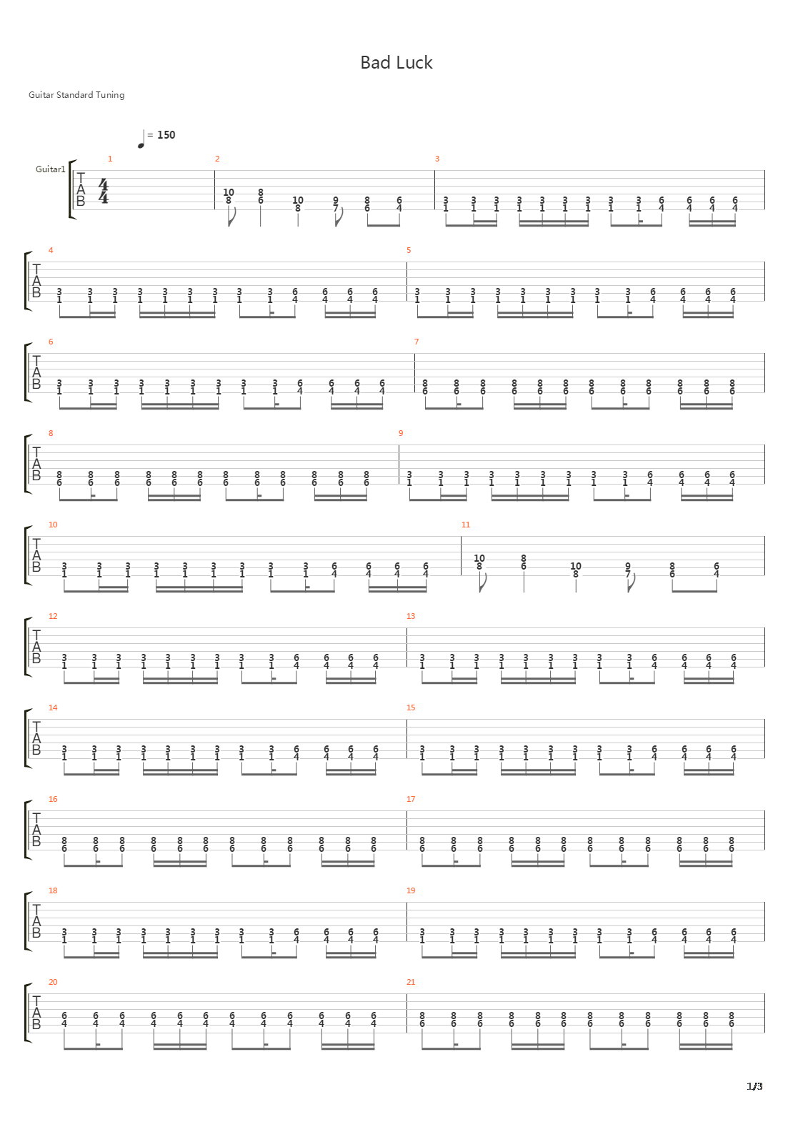 Bad Luck吉他谱