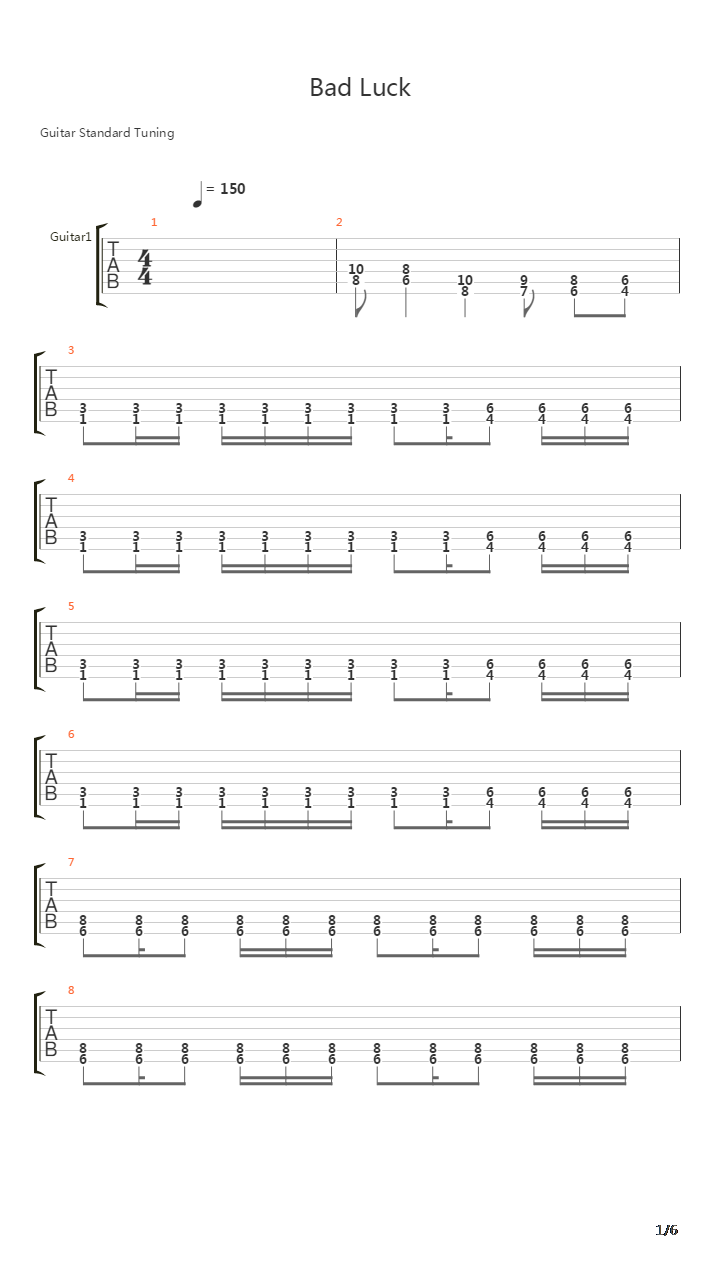 Bad Luck吉他谱