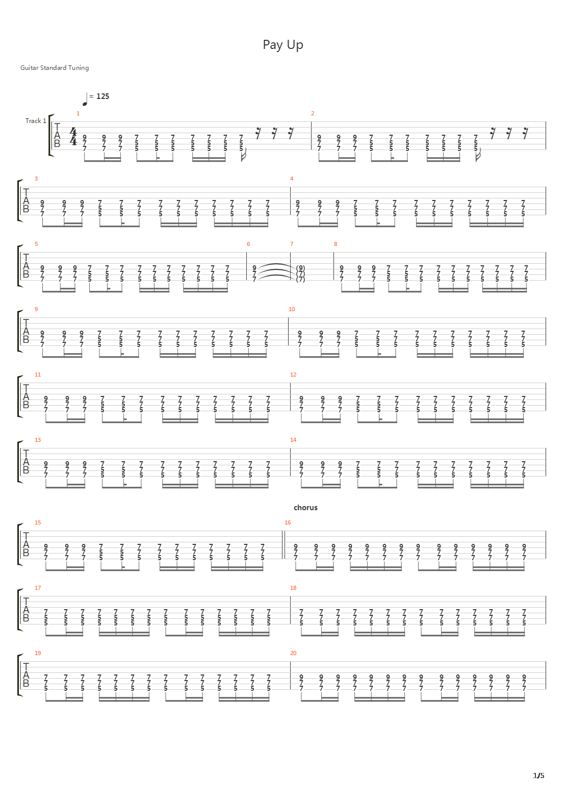Pay Up吉他谱