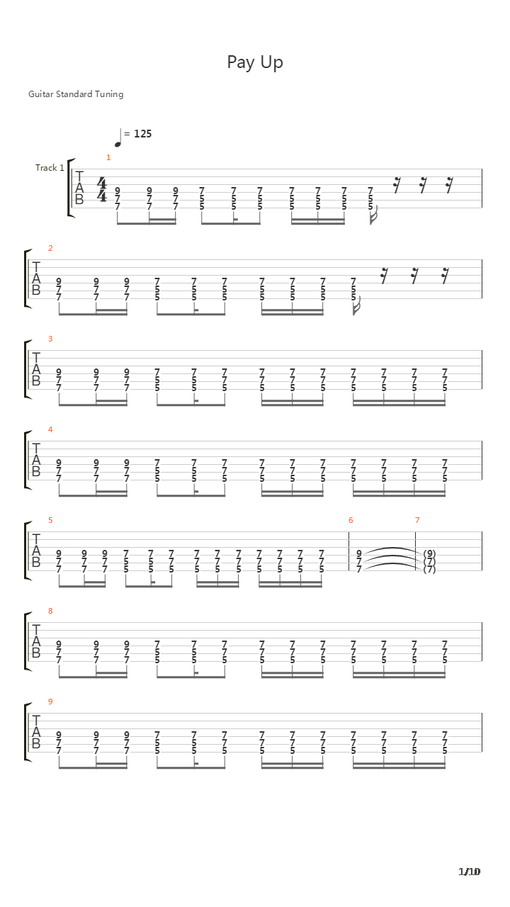 Pay Up吉他谱