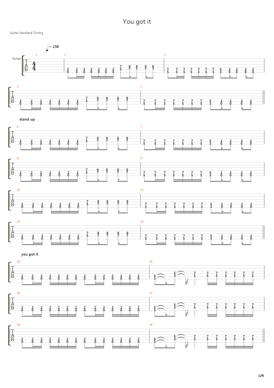 You Got It吉他谱