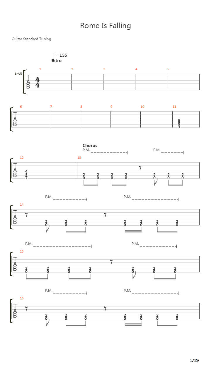 Rome Is Falling吉他谱