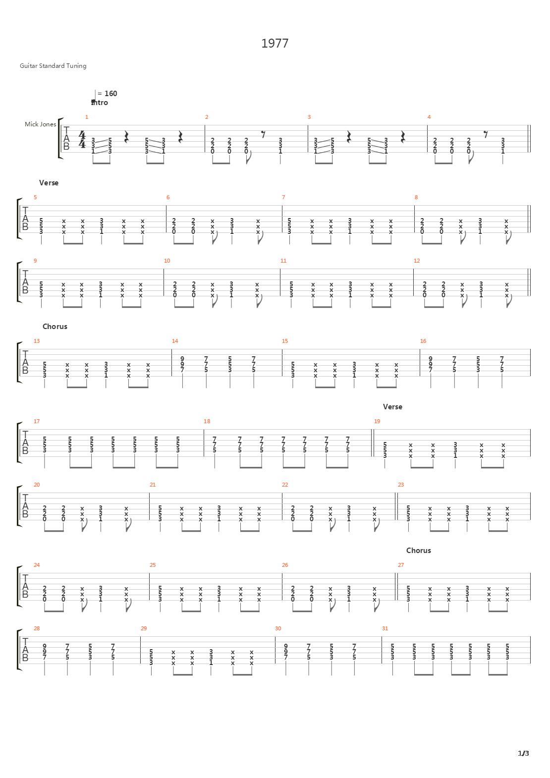 1977吉他谱