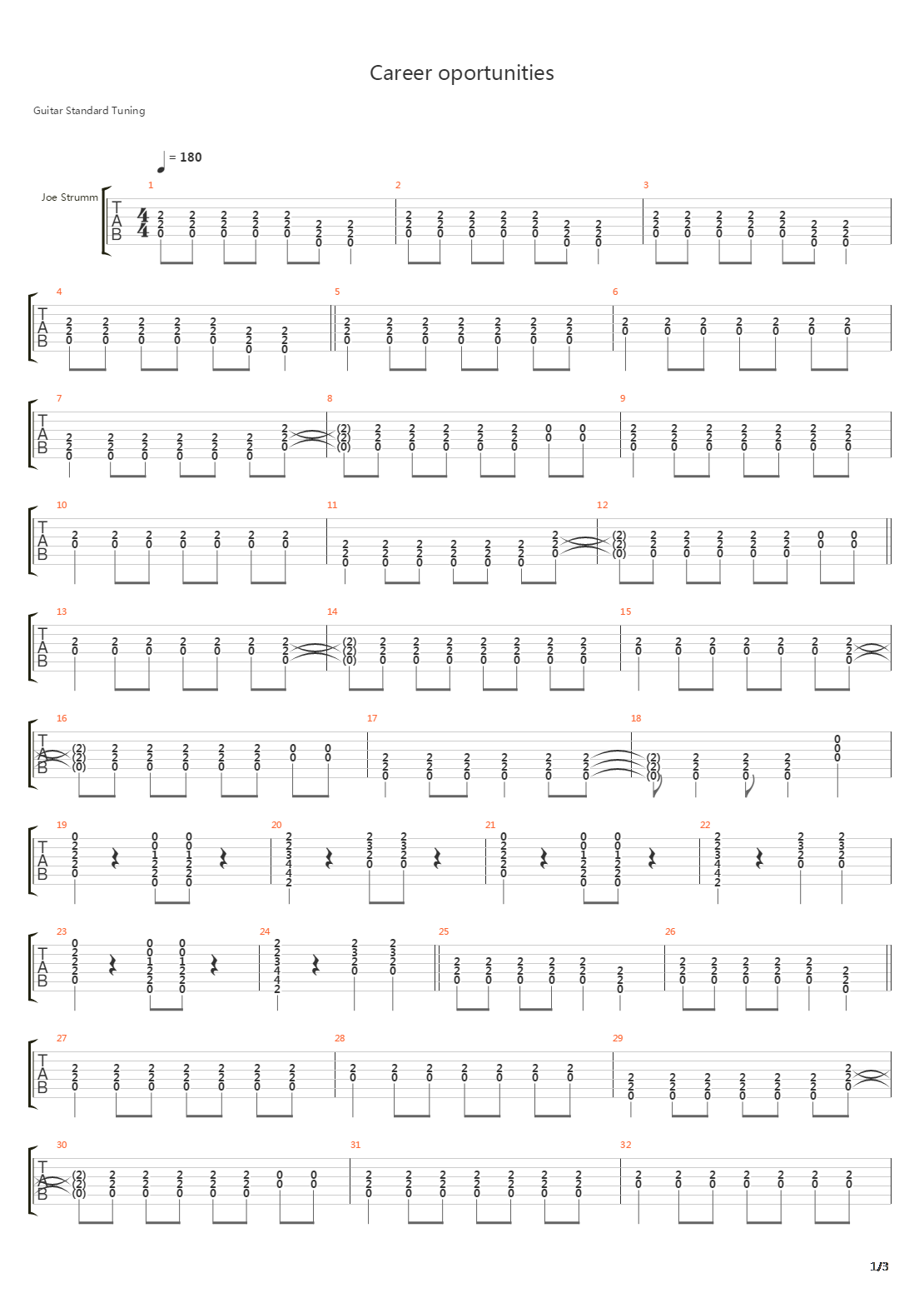 Career Opportunities吉他谱