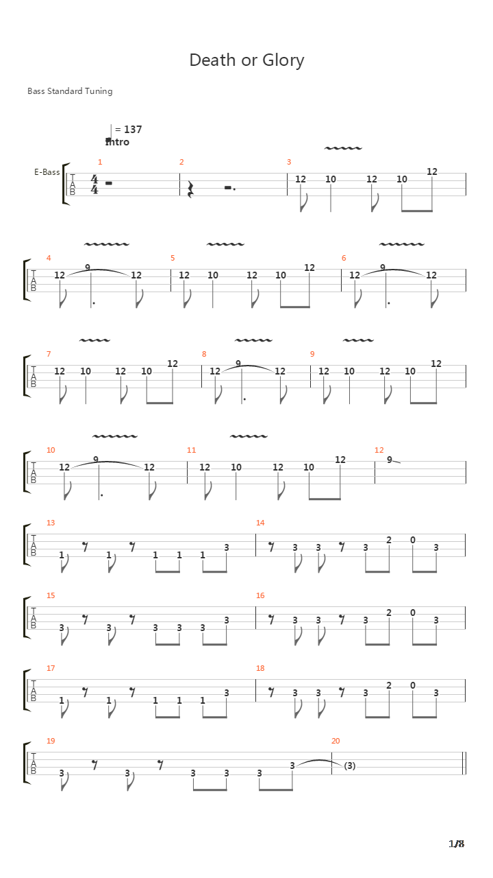 Death Or Glory吉他谱