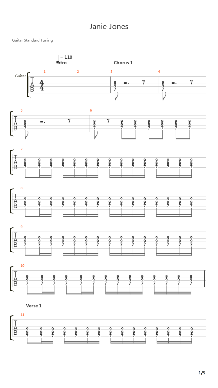 Janie Jones吉他谱
