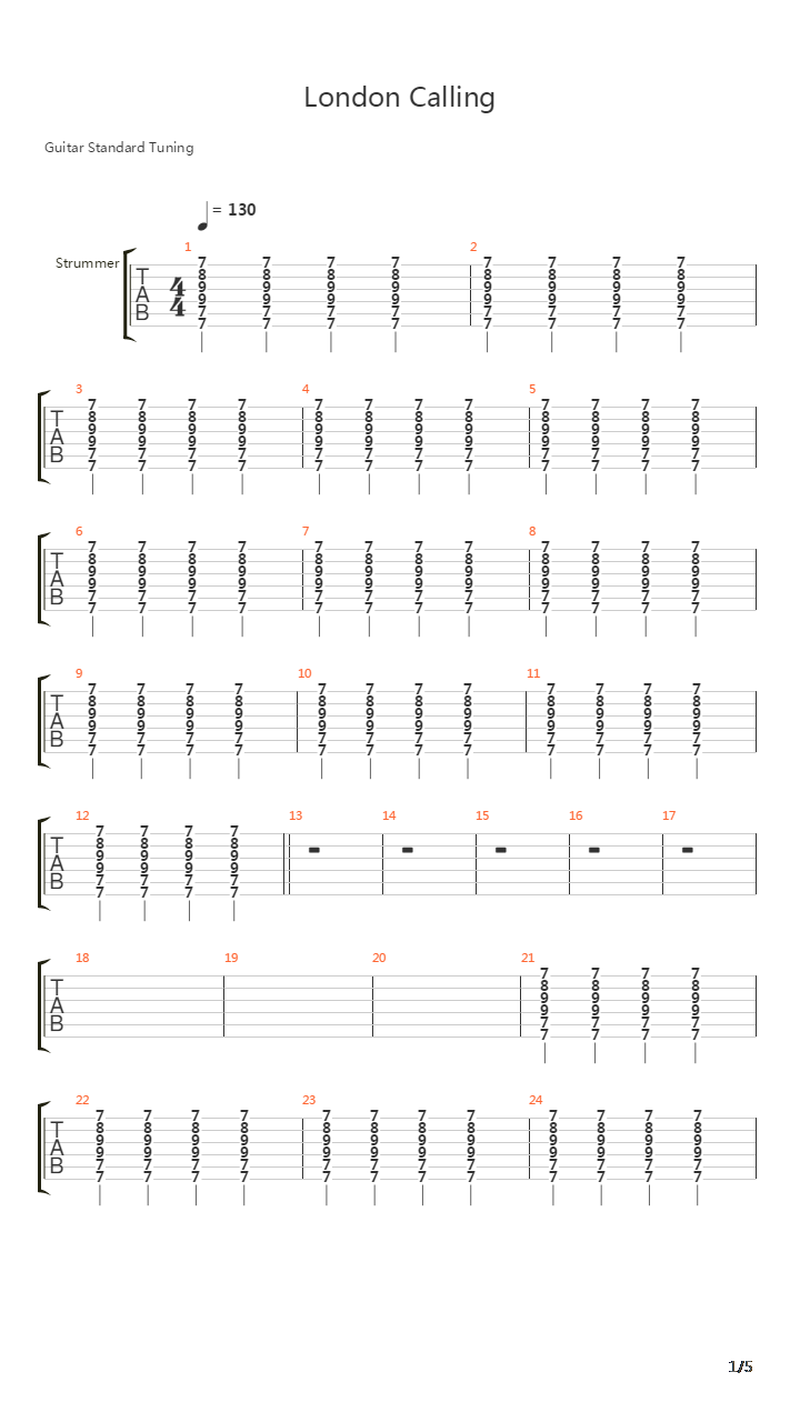London Calling吉他谱