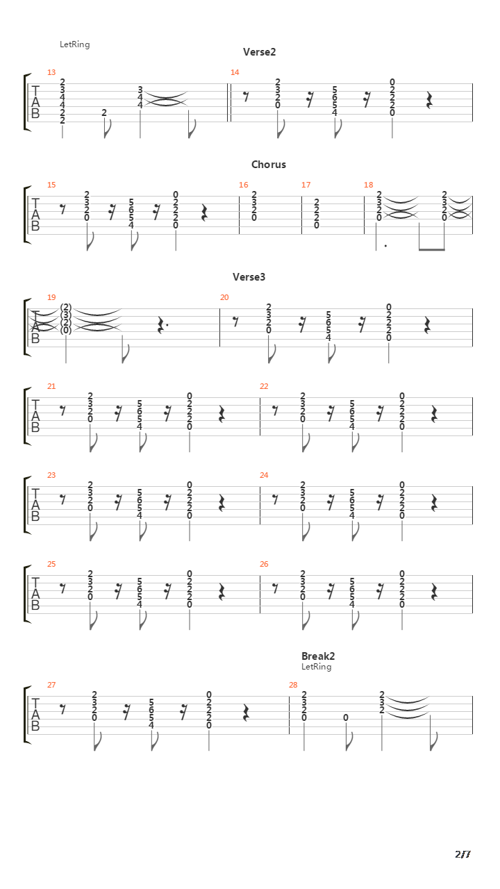 Train In Vain吉他谱