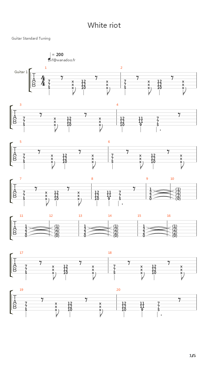 White riot吉他谱
