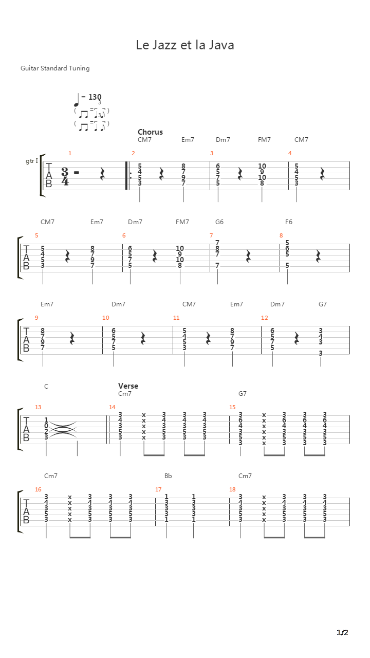 Le Jazz Et La Java吉他谱