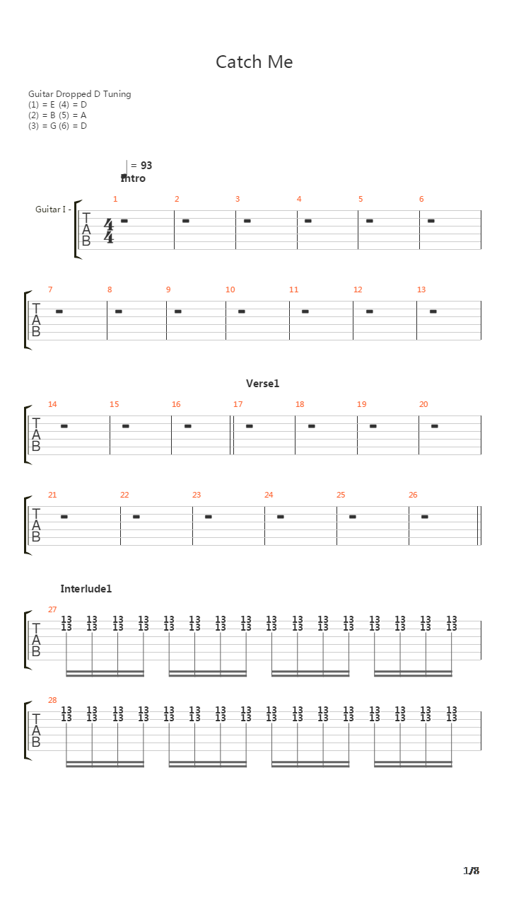 Catch Me吉他谱