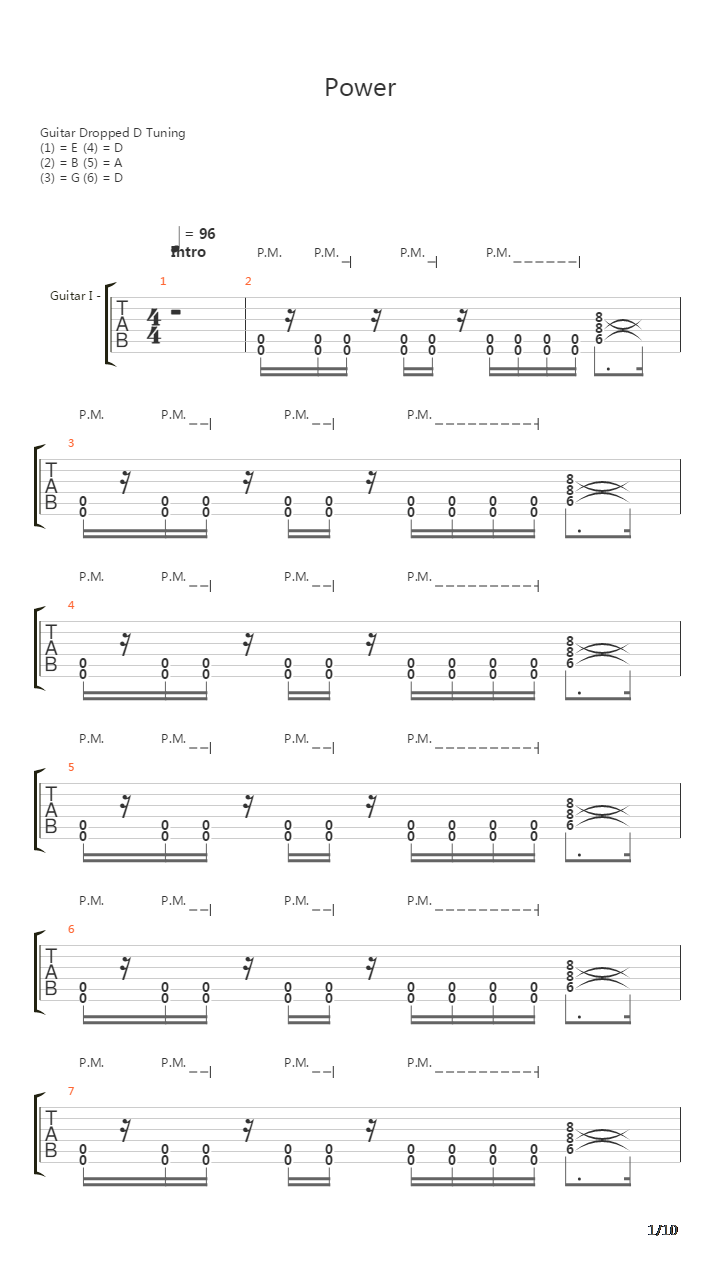 Power吉他谱