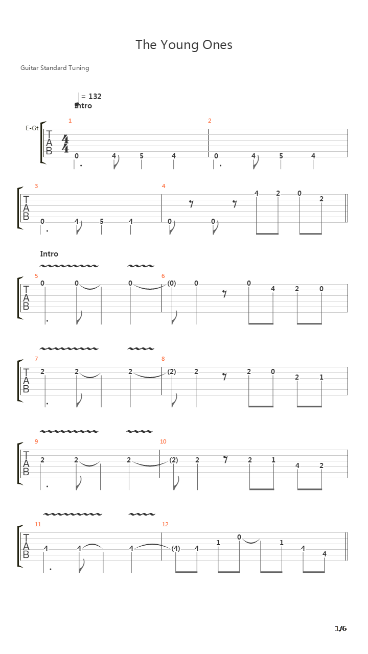 The Young Ones吉他谱