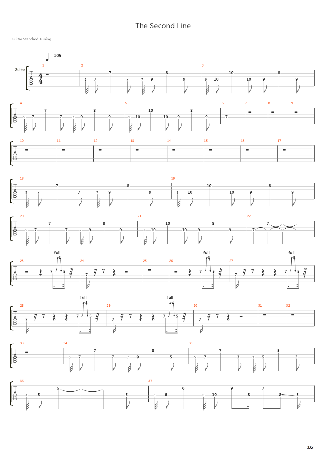 Second Line吉他谱