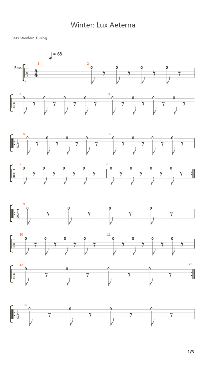Winter Lux Aeterna吉他谱
