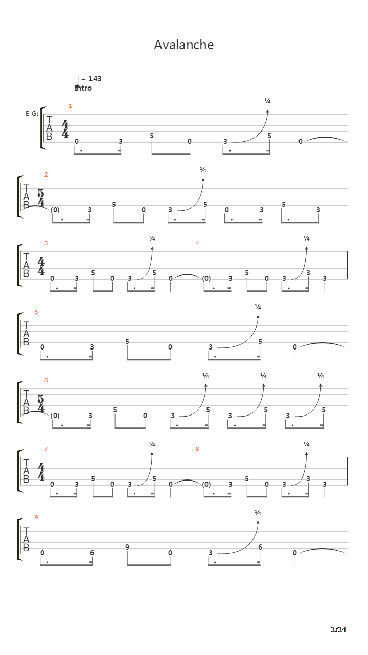 Avalanche吉他谱