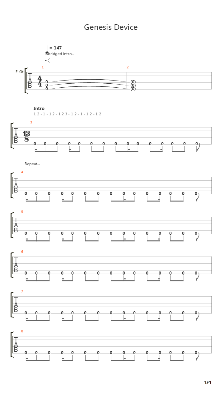 Genesis Device吉他谱