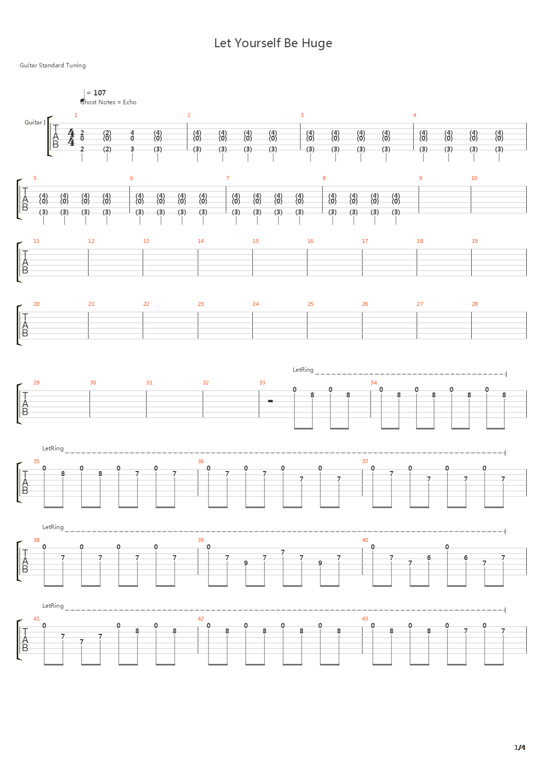 Let Yourself Be Huge吉他谱