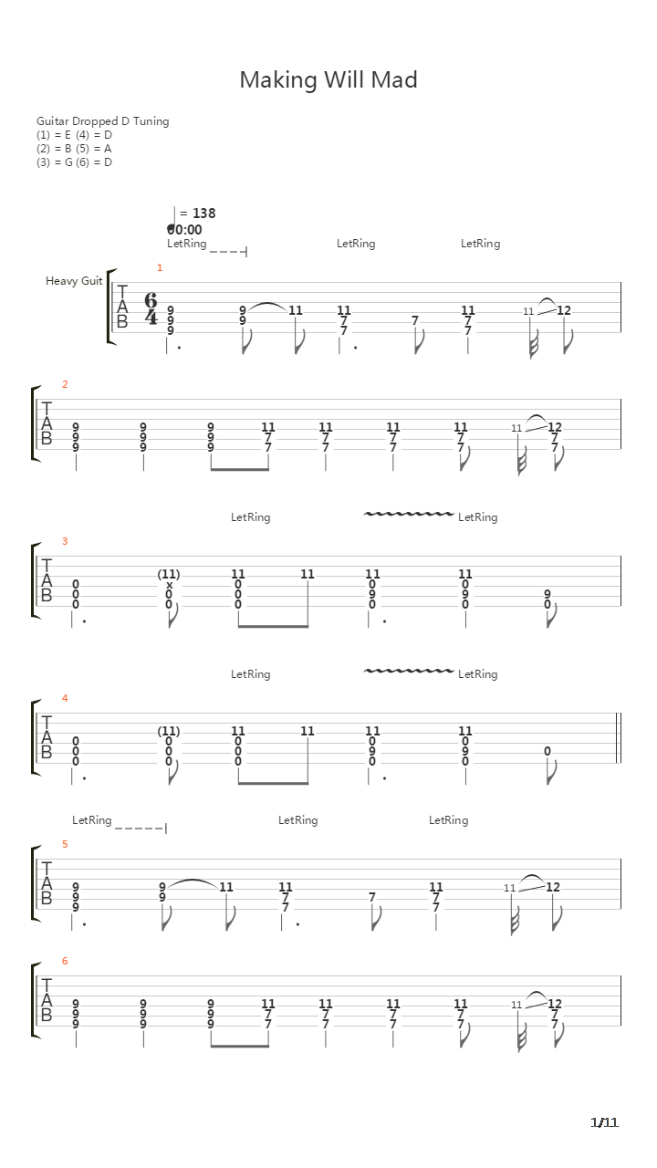 Making Will Mad吉他谱