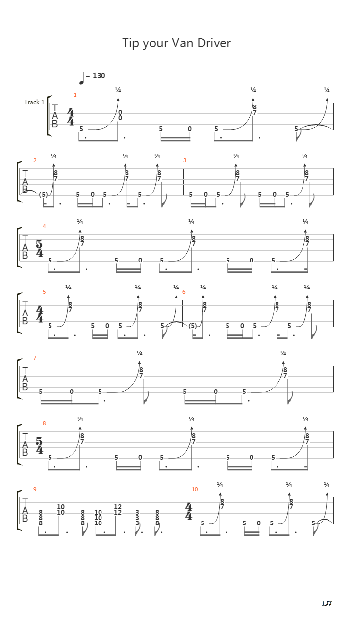 Tip Your Van Driver吉他谱