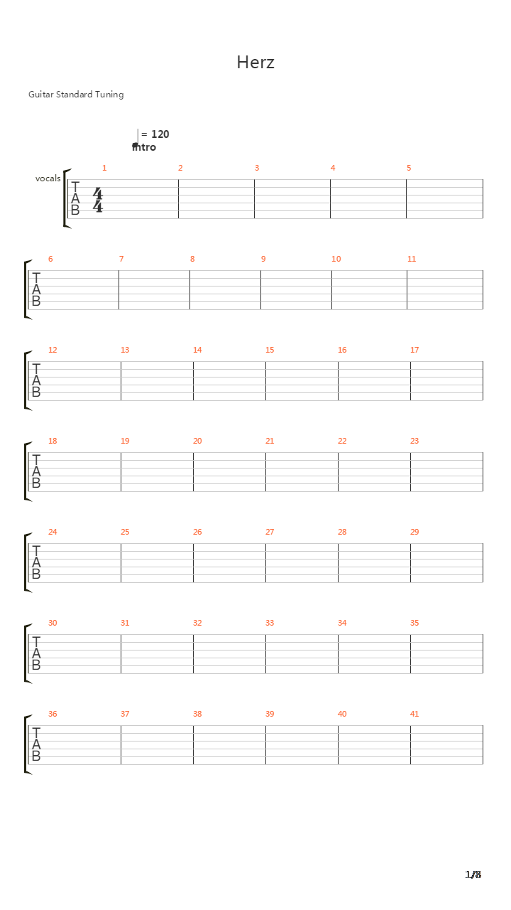 Herz吉他谱