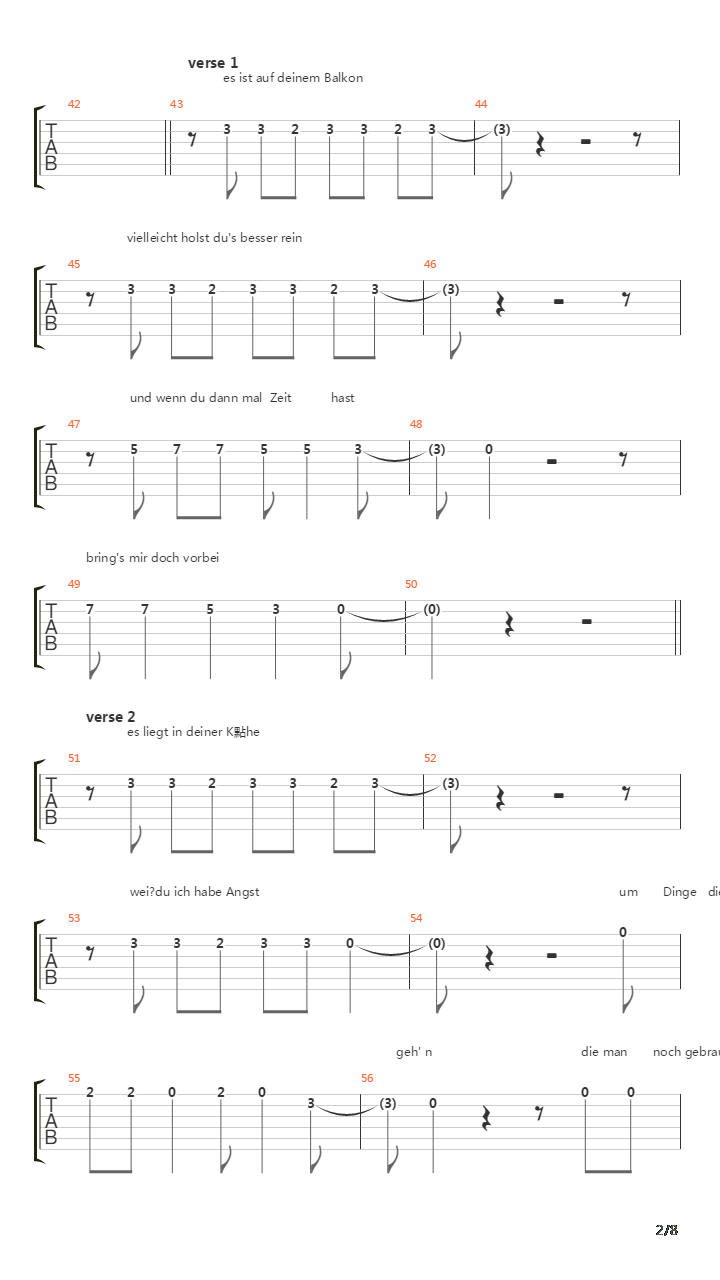 Herz吉他谱