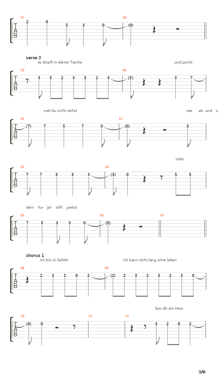 Herz吉他谱